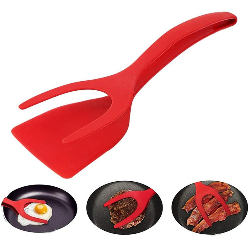 PPA Egg Spatula 2 in 1 Grip and Spatula Home Kitchen Cooking Tool (Red)