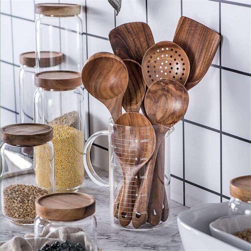 Cooking Spoon Natural Wooden Kitchen Tableware Tool