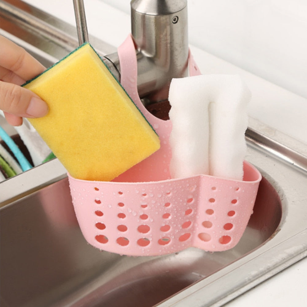 Sink Sponge Holder Portable Plastic Sink Drain Drying Rack with